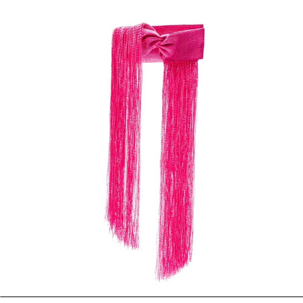 Cult Gaia Pink Fringe Clutch